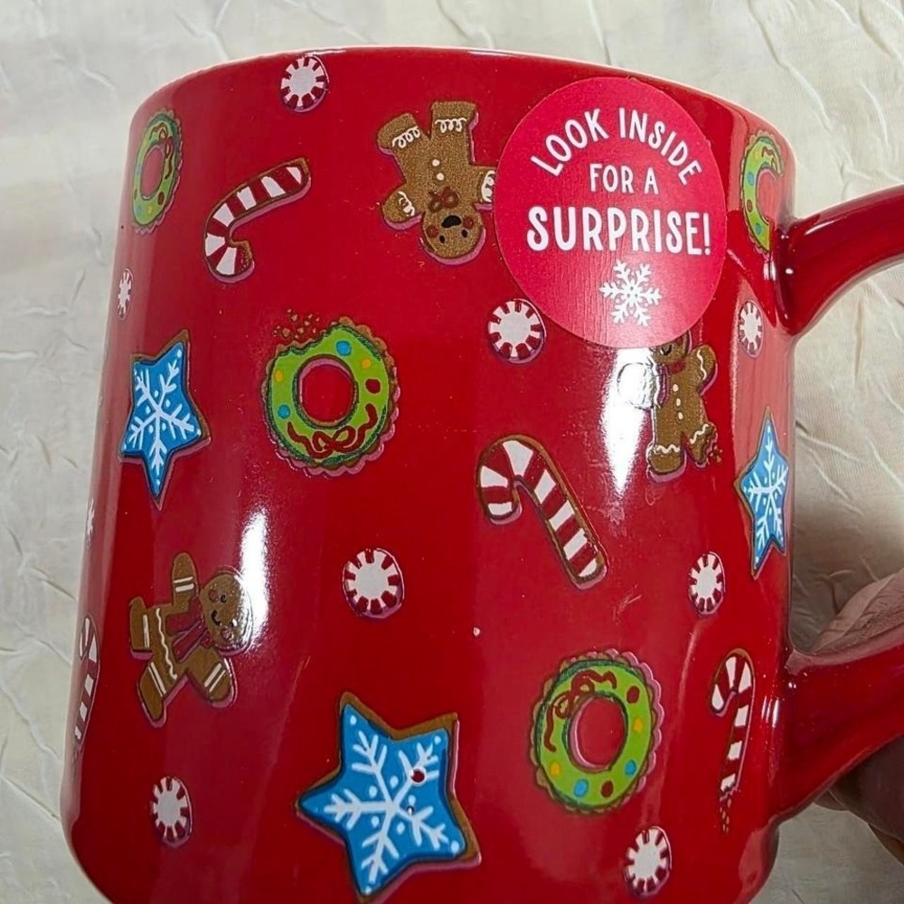 Wondershop Christmas Peppermint Surprise Stoneware Mug Red Gingerbread 2024